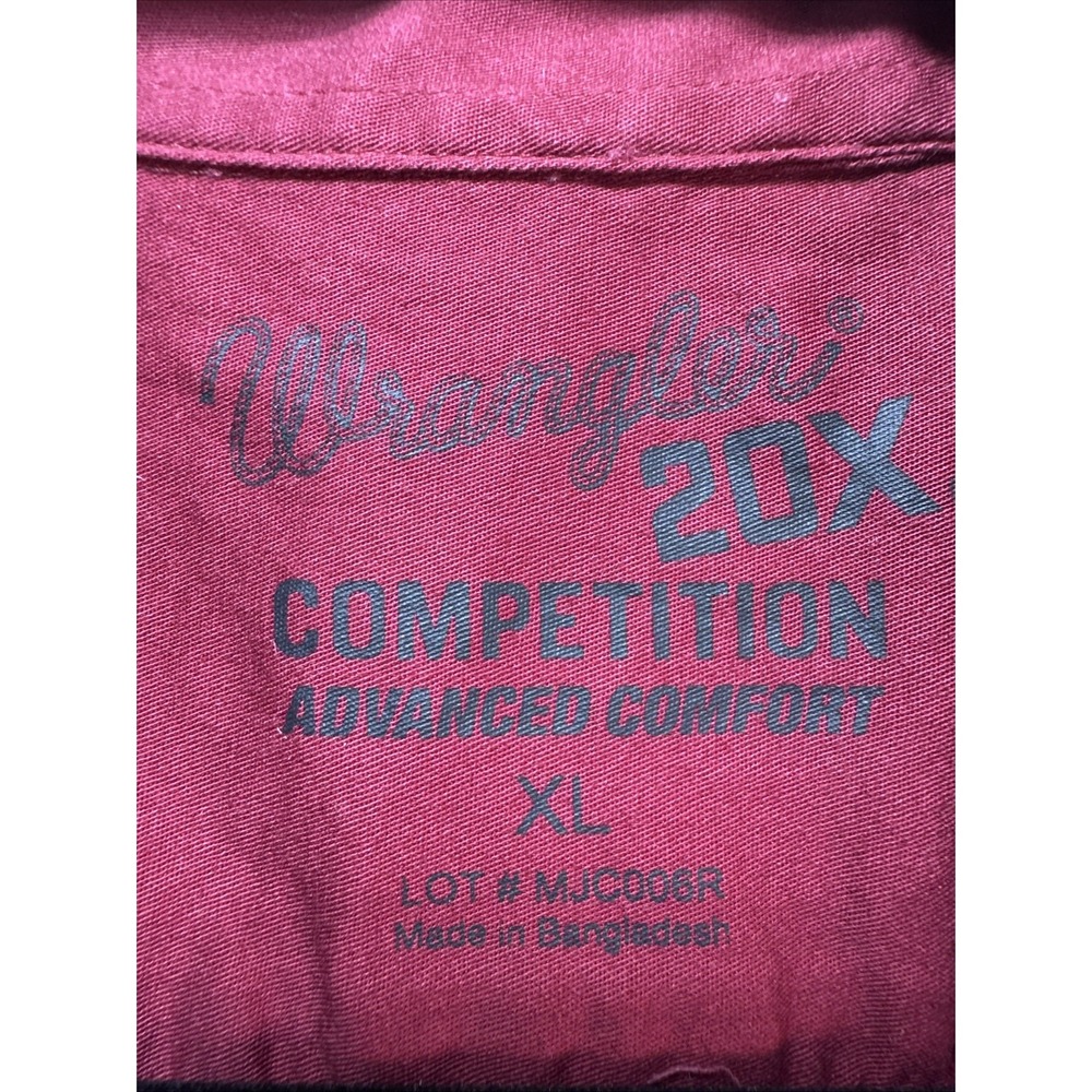 Wrangler‎ 20X Competition Shirt Men XL Long Sleeve Western Cowboy Rodeo Red - Picture 7 of 13